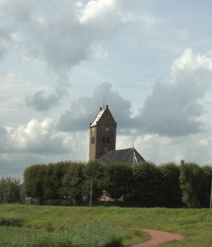 De kerk van Swichum, Friesland.