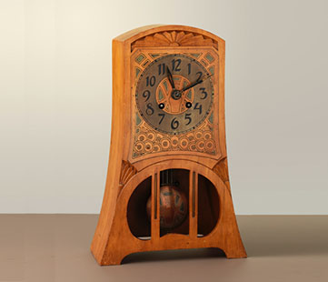 Art Nouveau van Chris Wegerif (1859-1920) uitvoering Arts and Crafts, Den Haag Pendule, 1900